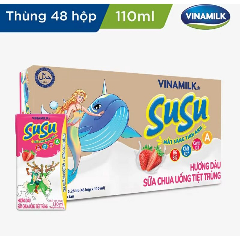 Thùng 48 hộp Sữa Vinamilk Susu hộp giấy 110ml