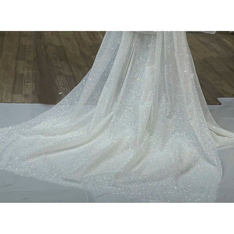 Đuôi nơ kim tuyến lấp lánh trang trí váy cưới đầm tiệc tạo kiểu