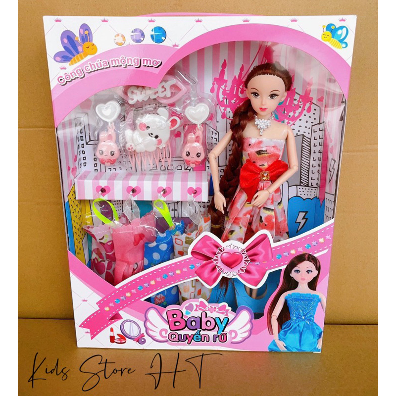 Búp bê mẹ và bé kèm phụ kiện