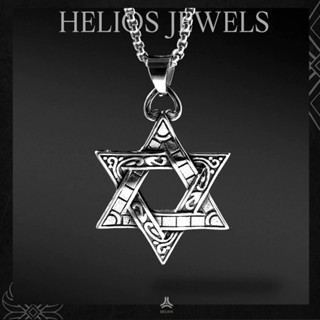 Dây chuyền nam Helios Sao David - Bạc Sáng