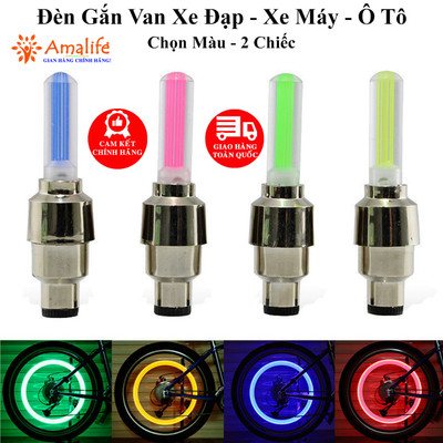 Đèn Gắn Van Xe Đạp – Bộ 2 Chiếc Đèn LED Neon Gắn Van Xe Đạp Xe Máy Ô Tô Thể Thao Ngầu Lòi Chính Hãng Amalife