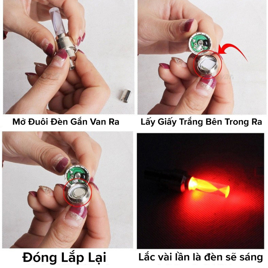 Đèn Gắn Van Xe Đạp – Bộ 2 Chiếc Đèn LED Neon Gắn Van Xe Đạp Xe Máy Ô Tô Thể Thao Ngầu Lòi Chính Hãng Amalife