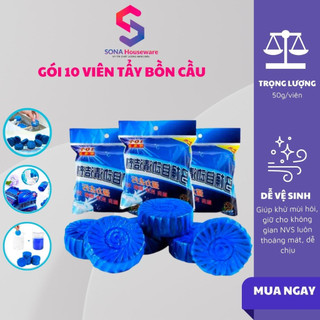 Gói 10 viên tẩy bồn cầu Sonahouse làm sạch khử mùi diệt khuẩn 450g