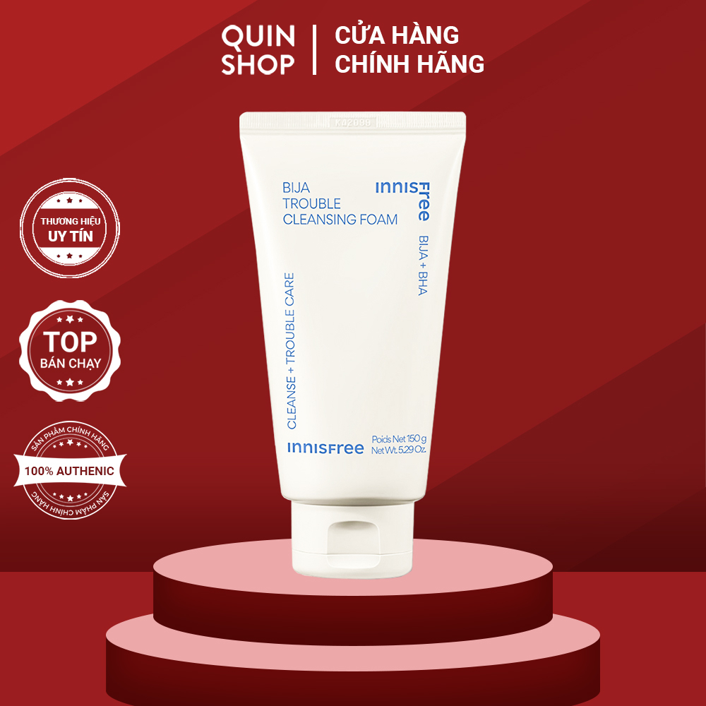 Sữa Rửa Mặt Cho Da Mụn Innisfree Bija Trouble Cleansing Foam