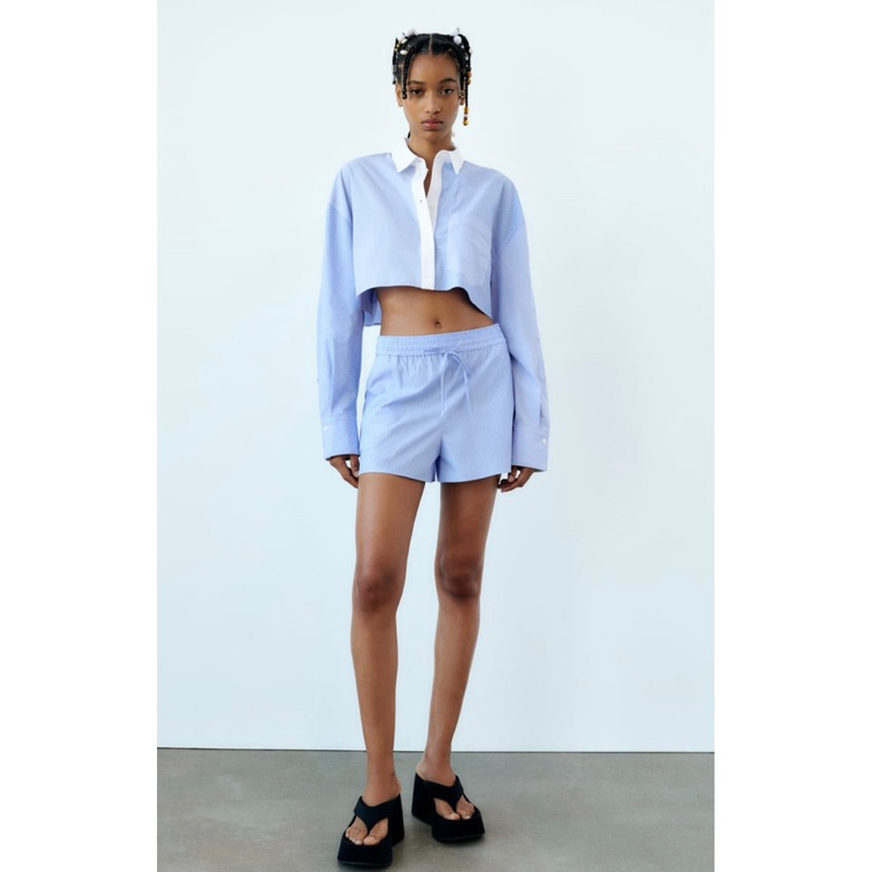 Áo sơ mi Croptop Zara Authentic