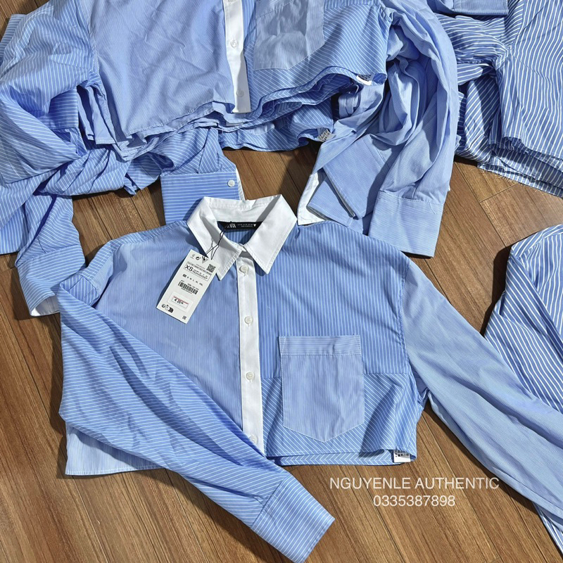 Áo sơ mi Croptop Zara Authentic