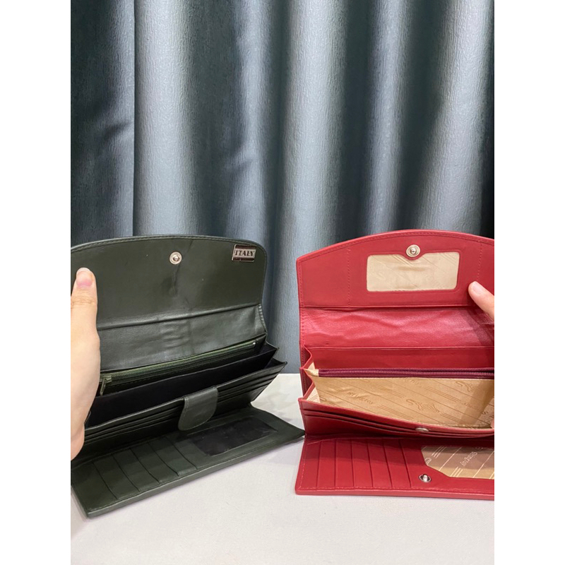 Ví dáng dài gập 3 si nhập Nhật da cá đuối Ý 2 mắt song hỷ