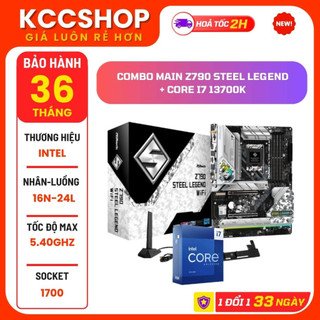  Combo CPU I5 13600K + I7 13700K + Mainboard ASROCK Z790 STEEL LEGEND WiFi  DDR5  - BH 36 Tháng 