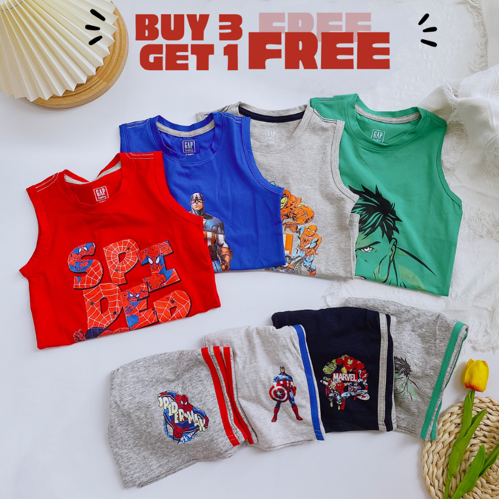 Combo 3 Đồ Bộ Bé Trai, Set Quần Áo Trẻ Em Cotton 4 Chiều Mềm Mát In Hoạt Hình Siêu Nhân Hot Trend Bé