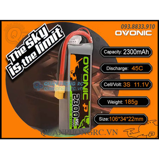 Năng lượng Ovonic Pro Xanh Lá 2300mAh 3S 45C 11.1V XT60 Plug
