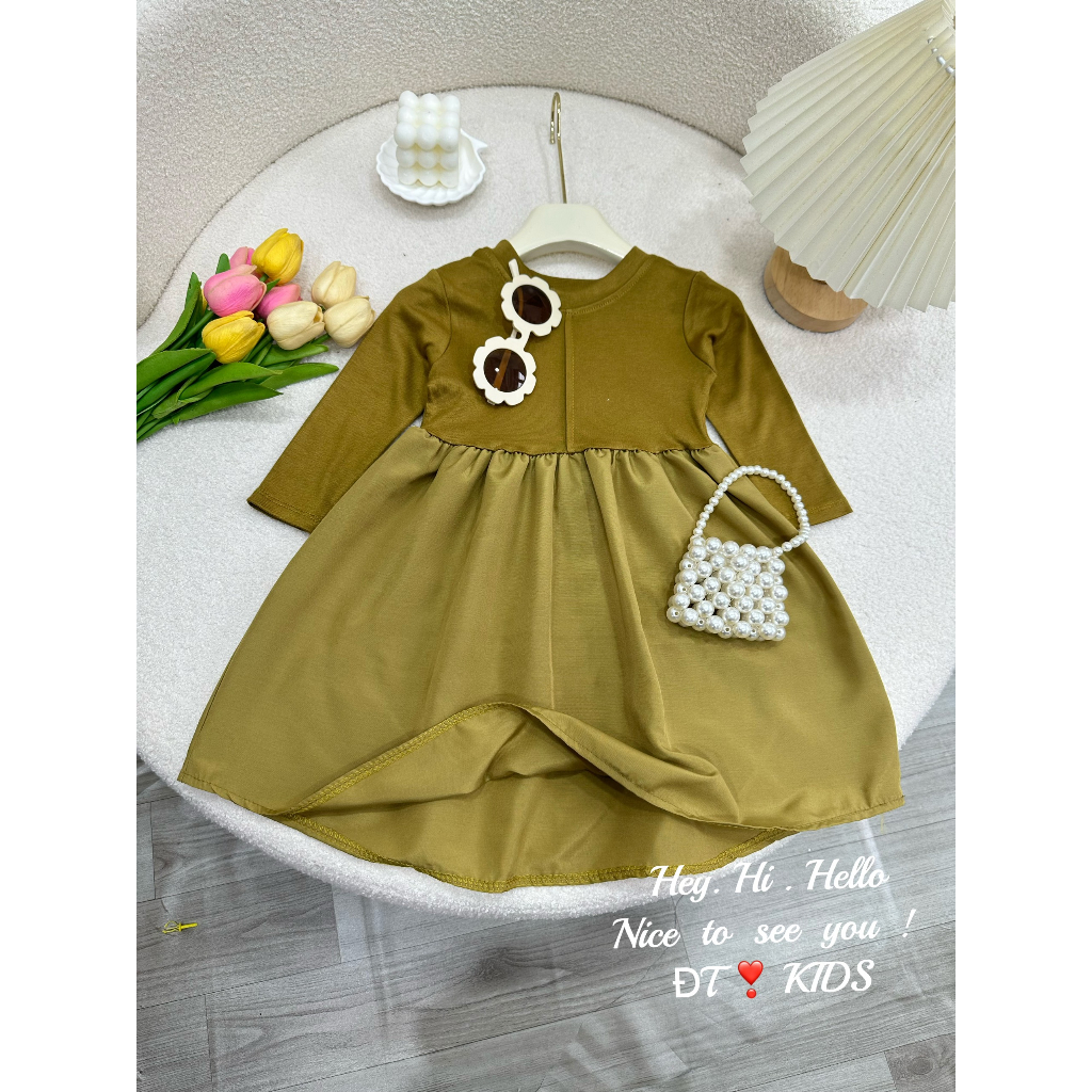 Váy maxi dáng dài, đầm bé gái dự tiệc mùa thu xinh xắn