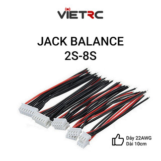 Jack balance (đầu pin) 2S / 3S / 4S / 6S / 8S dây silicon 22AWG dài 10cm cho pin tàu, xe, máy bay điều khiển từ xa