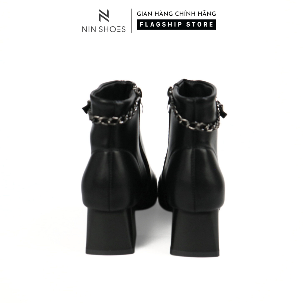 Bốt chiến binh nữ Ninshoes đế bằng siêu đẹp, thời trang thu đông