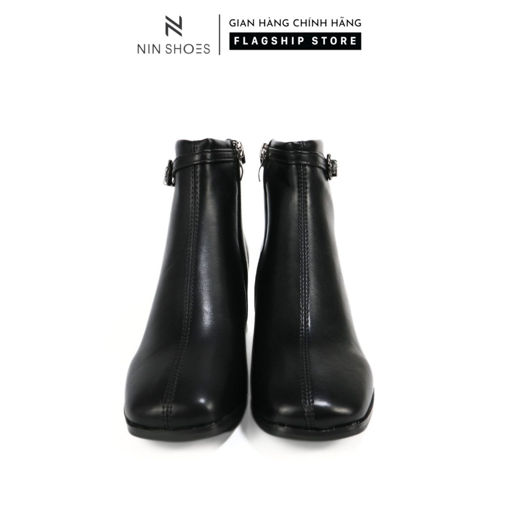 Bốt chiến binh nữ Ninshoes đế bằng siêu đẹp, thời trang thu đông