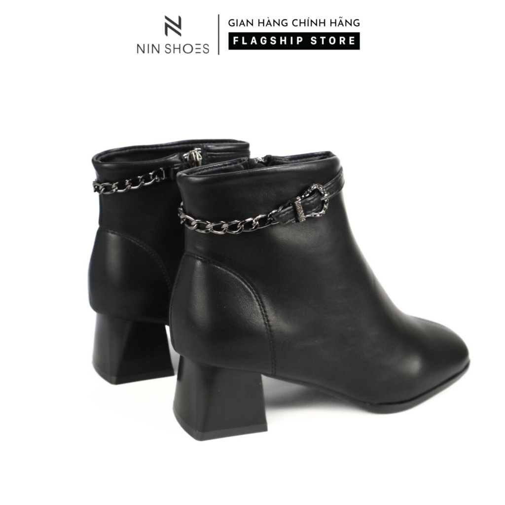 Bốt chiến binh nữ Ninshoes đế bằng siêu đẹp, thời trang thu đông