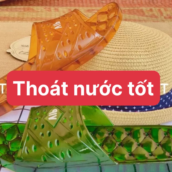 Dép chữ VIP đi nhà tắm văn phòng có lỗ thoát nước nhựa nguyên chất