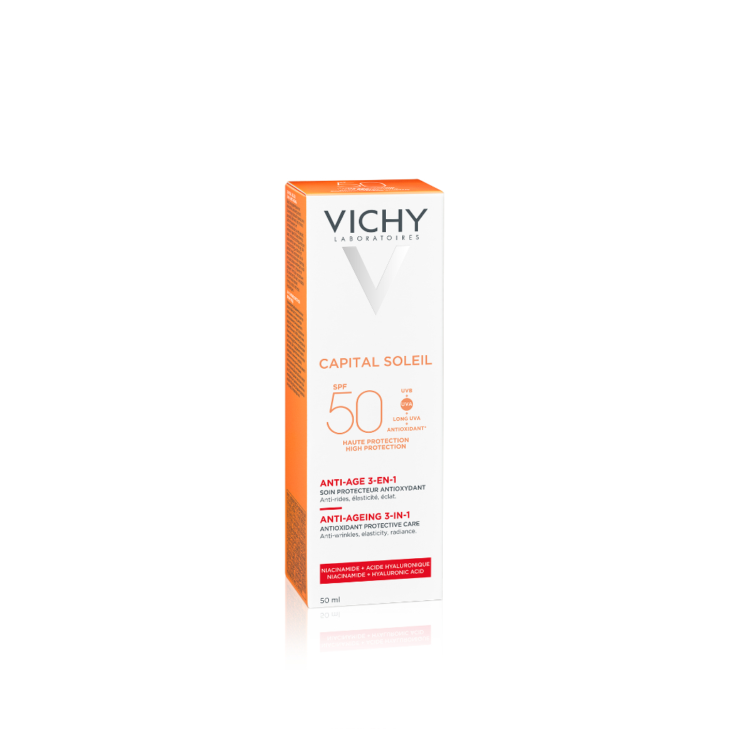 Kem chống nắng bảo vệ, giảm lão hóa Vichy Capital Soleil 3in1 Anti-Aging SPF50 50ml