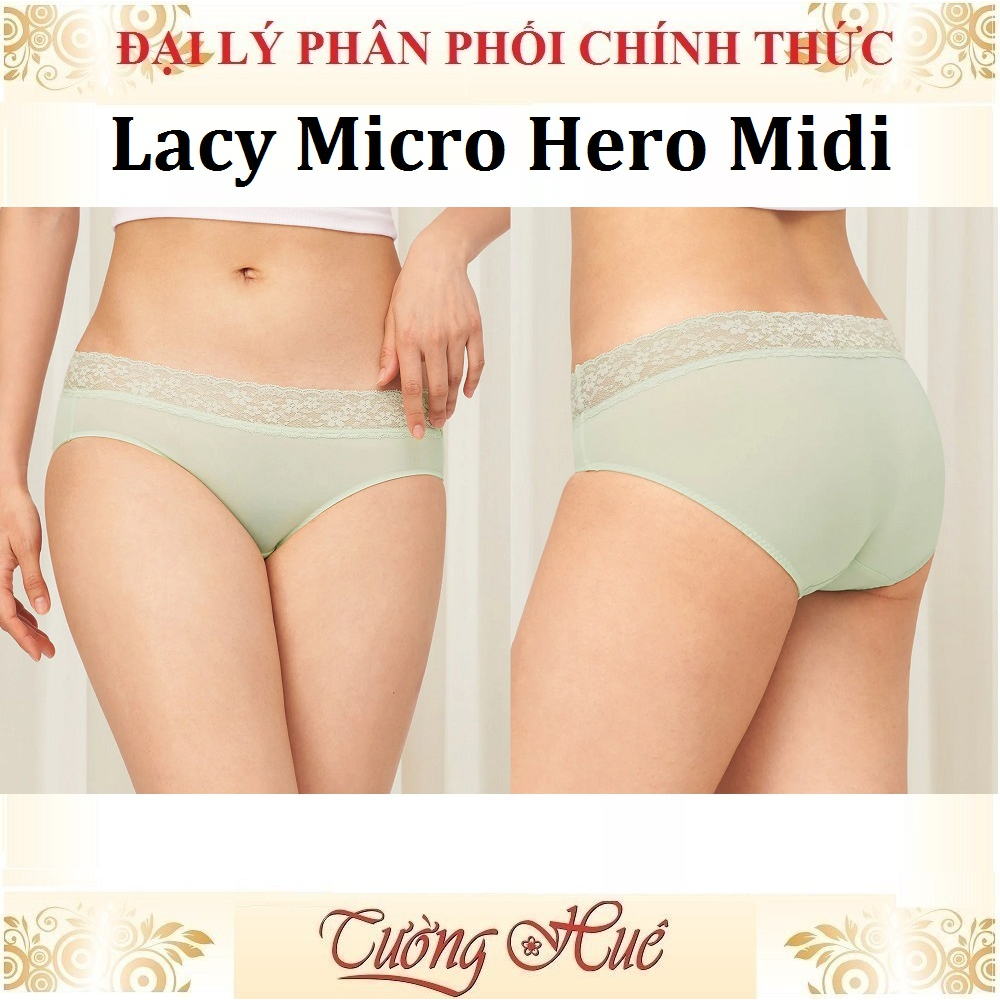 Quần lót nữ Triumph Lacy Micro Hero Midi Trơn Phối Ren Lưng Vừa.