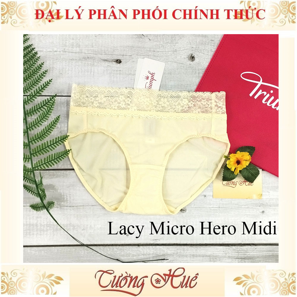 Quần lót nữ Triumph Lacy Micro Hero Midi Trơn Phối Ren Lưng Vừa.
