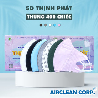 Khẩu Trang 5D Thịnh Phát- Thùng 400 Chiếc 3 Lớp Kháng Khuẩn