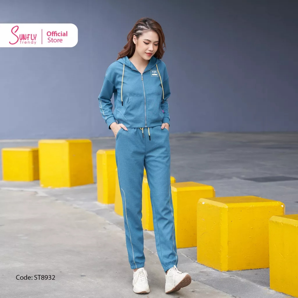 THUN TỔ ONG KÉO KHÓA CÓ MŨ ÁO DÀI QUẦN DÀI ST8932
