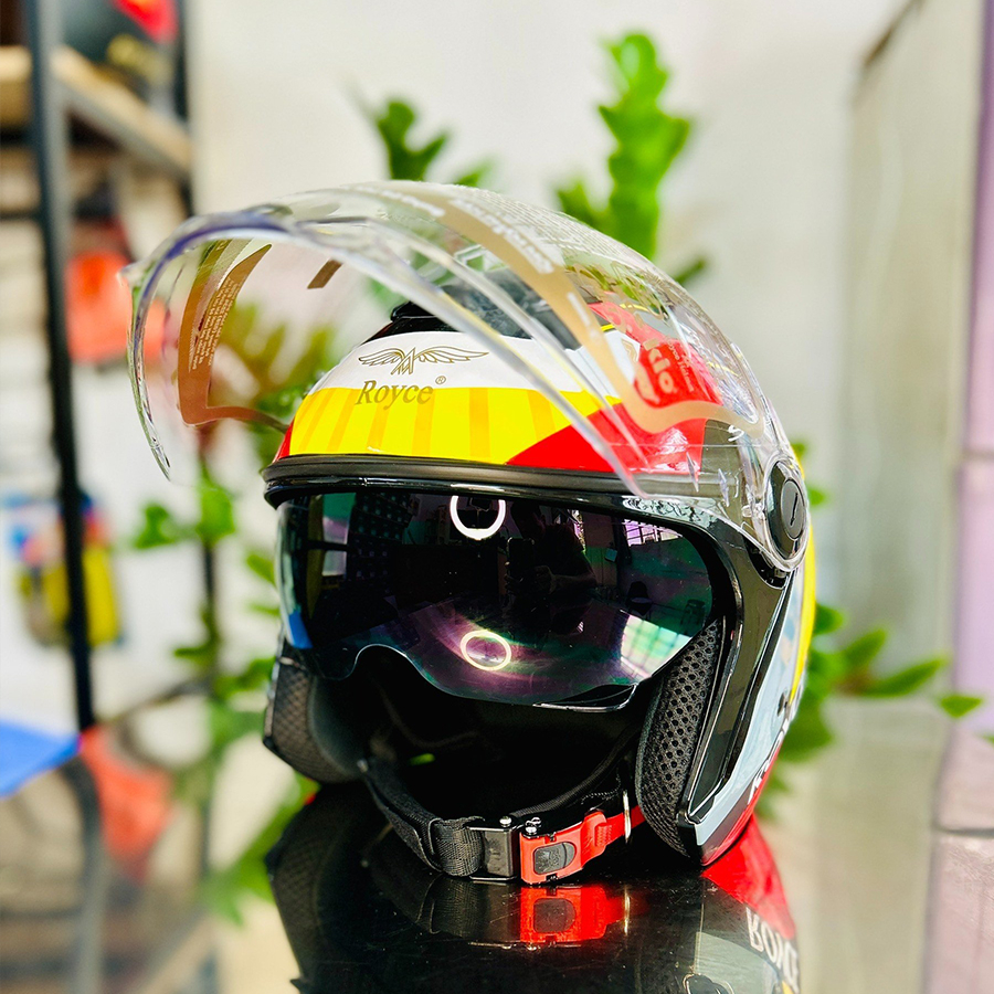 Mũ Bảo hiểm 3/4 2 kính Royce XH01