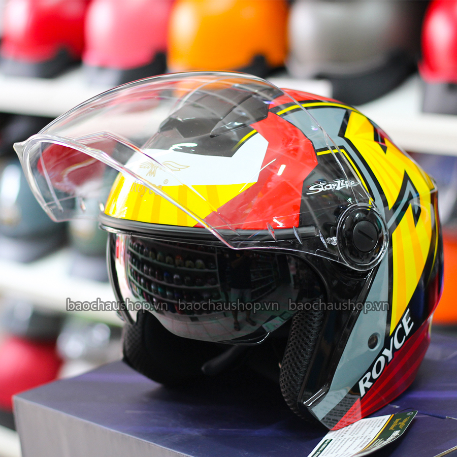 Mũ Bảo hiểm 3/4 2 kính Royce XH01