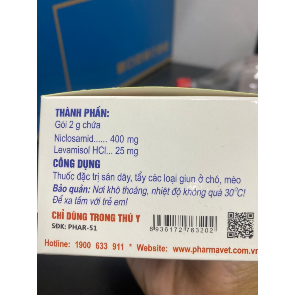 2- 5 gói Pharcado Sản phẩm tẩy giun cho thú cưng. Mã TY9