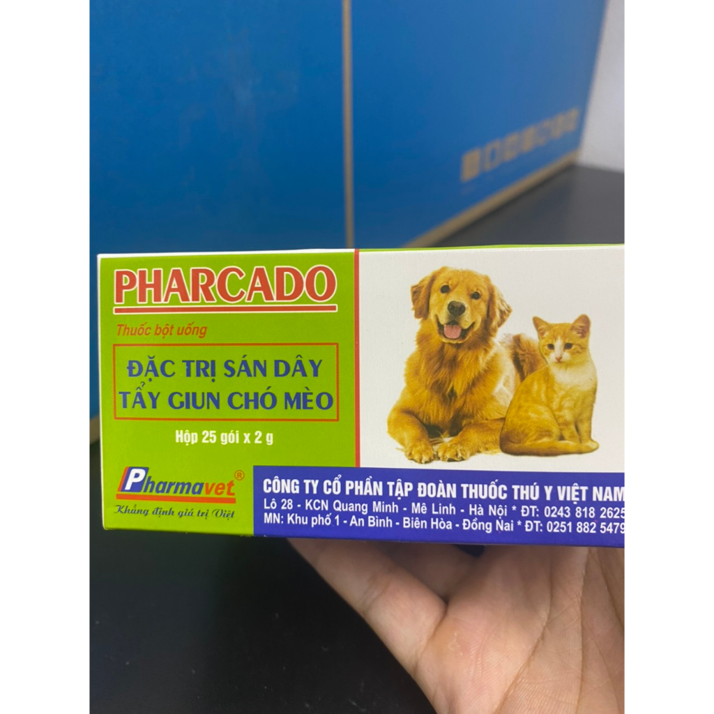 2- 5 gói Pharcado Sản phẩm tẩy giun cho thú cưng. Mã TY9