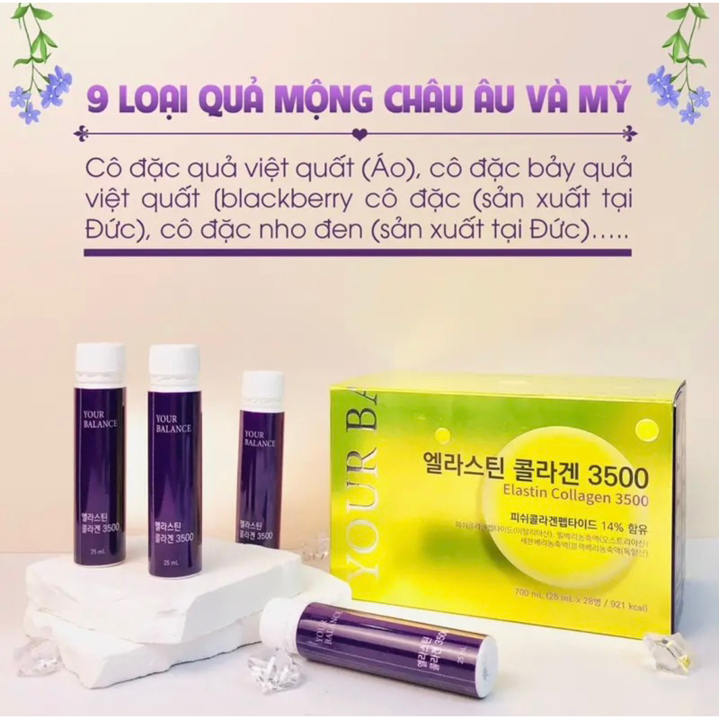 Nước Uống Elastin Collagen 3500mg Your Blance Cao Cấp Trẻ Hoá Da Và Trắng Sáng