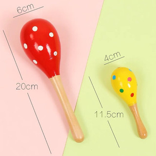 (Bé 0-2 Tuổi) Đồ Chơi Cảm Thụ Âm Nhạc - Lúc Lắc Gỗ Cầm Tay