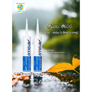 Keo Silicone Apollo A600 màu Trắng Trong - keo dán đa năng trên mọi vật liệu Apollo
