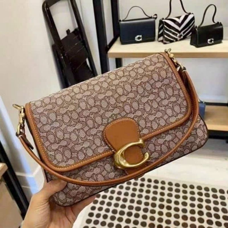 COACH® | Soft Tabby Shoulder Bag In Micro Signature Jacquard ✨kẹp nách siêu sang