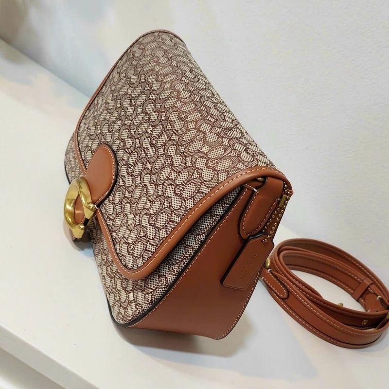 COACH® | Soft Tabby Shoulder Bag In Micro Signature Jacquard ✨kẹp nách siêu sang