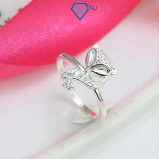 Nhẫn hồ ly bạc TNJ đính đá sang trọng khắc tên theo yêu cầu cho nữ NN0415 - Trang Sức TNJ