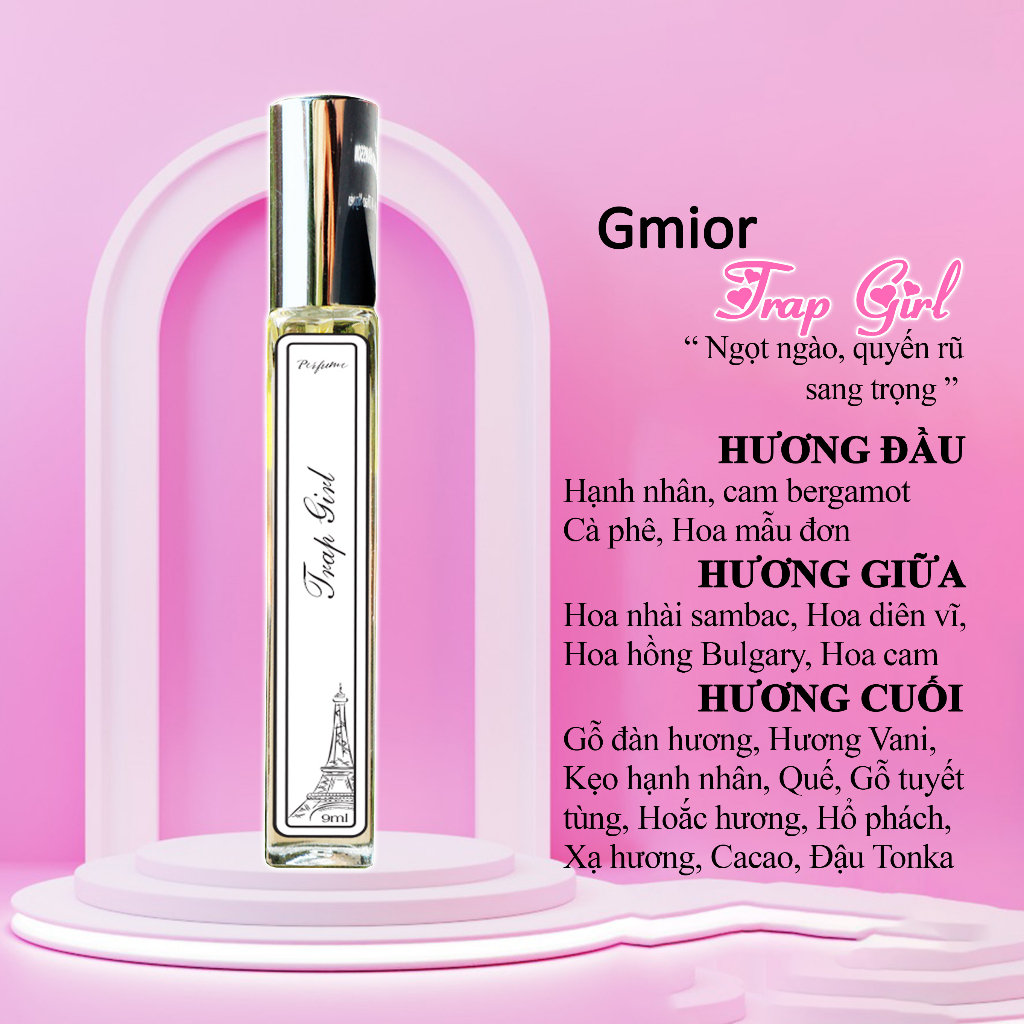 Nước Hoa Nữ Trap Girl Ngọt Ngào, Gợi Cảm, Quyến rũ Nhẹ Nhàng, Lưu Hương 8 - 12 Tiếng 10ml Good Girl Chính Hãng