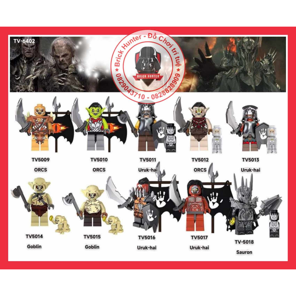 TV6401 TV6402 Minifigures Lord of the Rings mô hình lắp ráp các nhân vật Chúa tể những chiếc nhẫn : Sauron Witch King