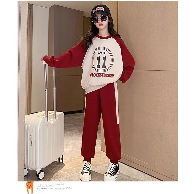 Bộ thu đông bé gái 17-45kg, set quần áo dài tay bé gái 4-14 tuổi mẫu LOUMA vải da cá dày dặn,hàng may kĩ.LM18