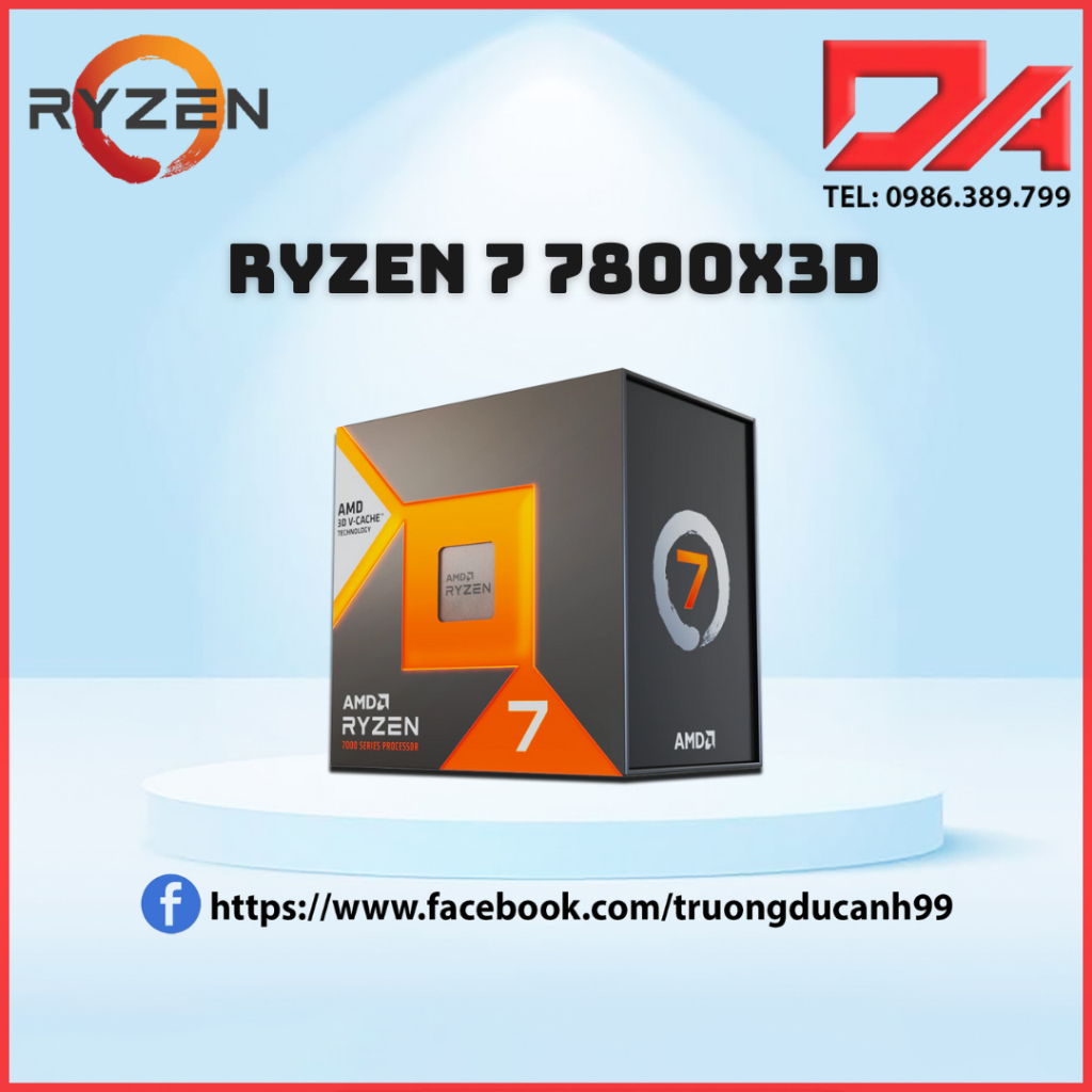 CPU AMD Ryzen 7 7800X3D NEW BOX - BẢO HÀNH 36 THÁNG
