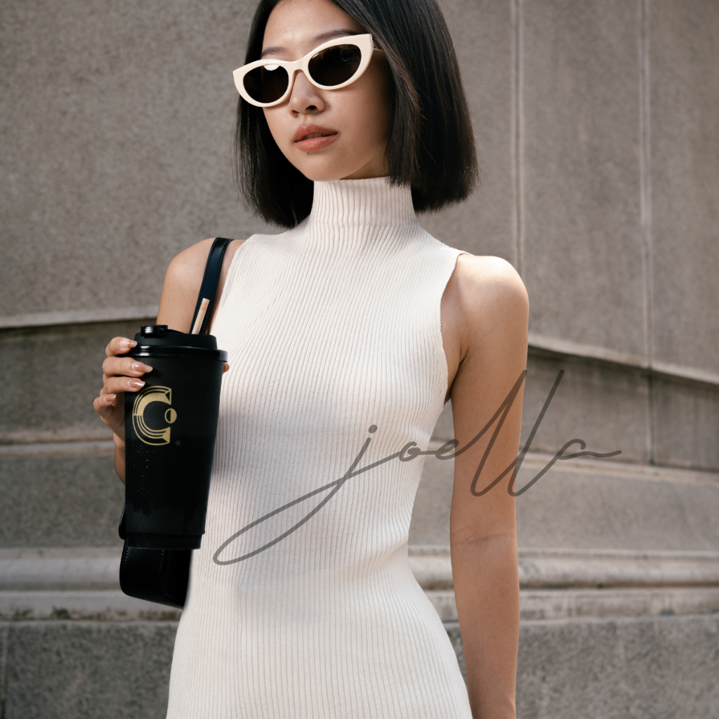 Áo tank top cổ lọ sát nách dệt kim form baby tee