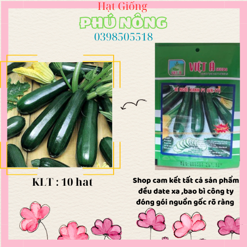 hạt giống bí ngòi xanh 10 hạt Việt Á