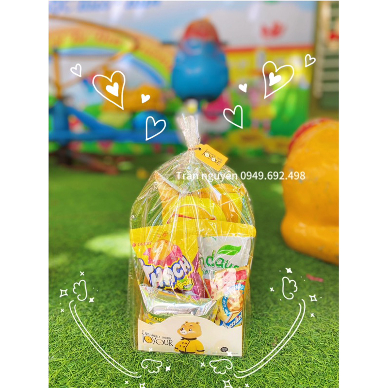 Set hoa bánh kẹo - Túi bánh kẹo tặng bé