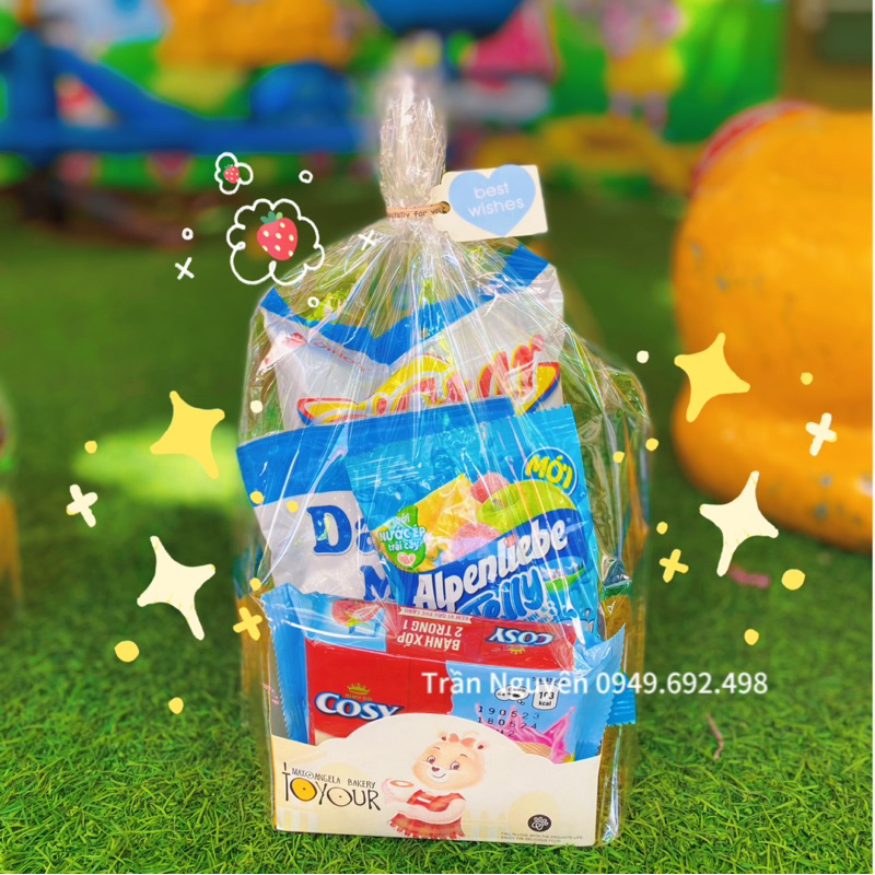 Set hoa bánh kẹo - Túi bánh kẹo tặng bé