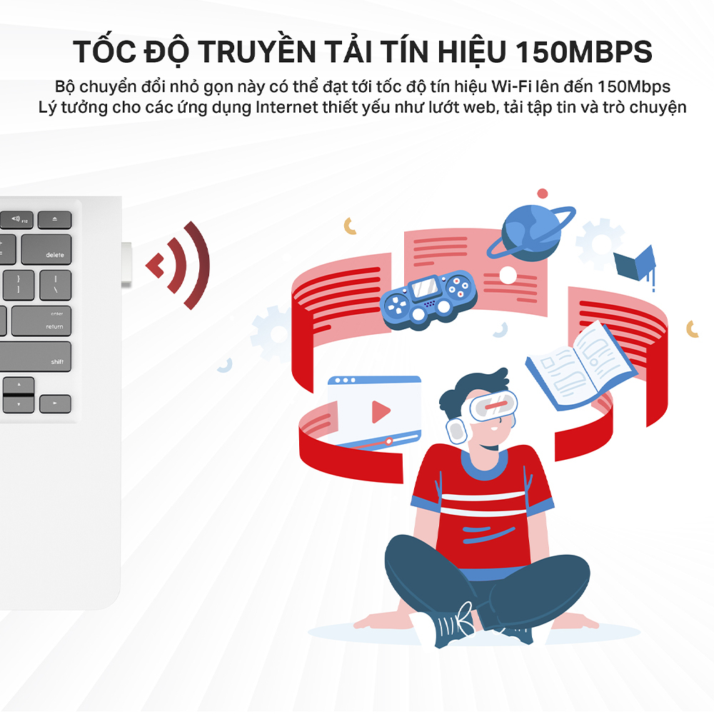 [Hỏa Tốc] Bộ Chuyển Đổi USB Wifi Nano Mercusys MW150US Chuẩn N 150Mbps