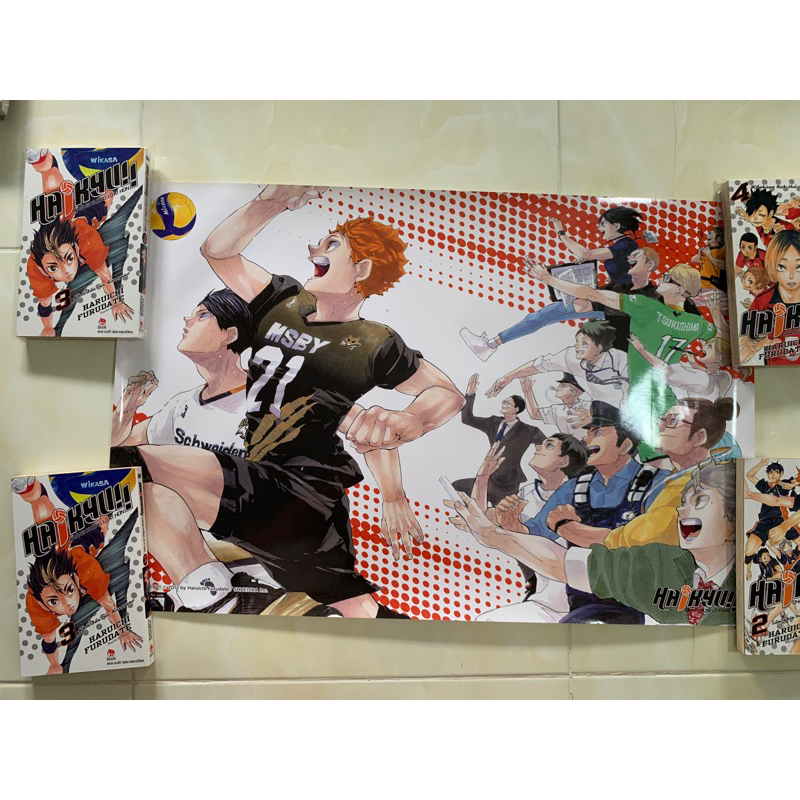 Haikyuu tập 45 tặng kèm card + poster kèm ống