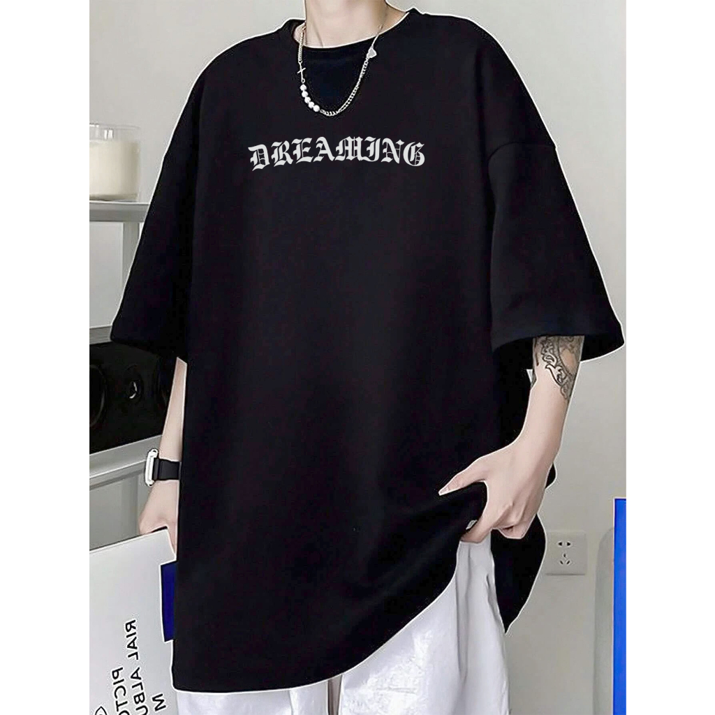 Áo thun nam nữ form rộng DREAMING unisex in 2 mặt tay lỡ