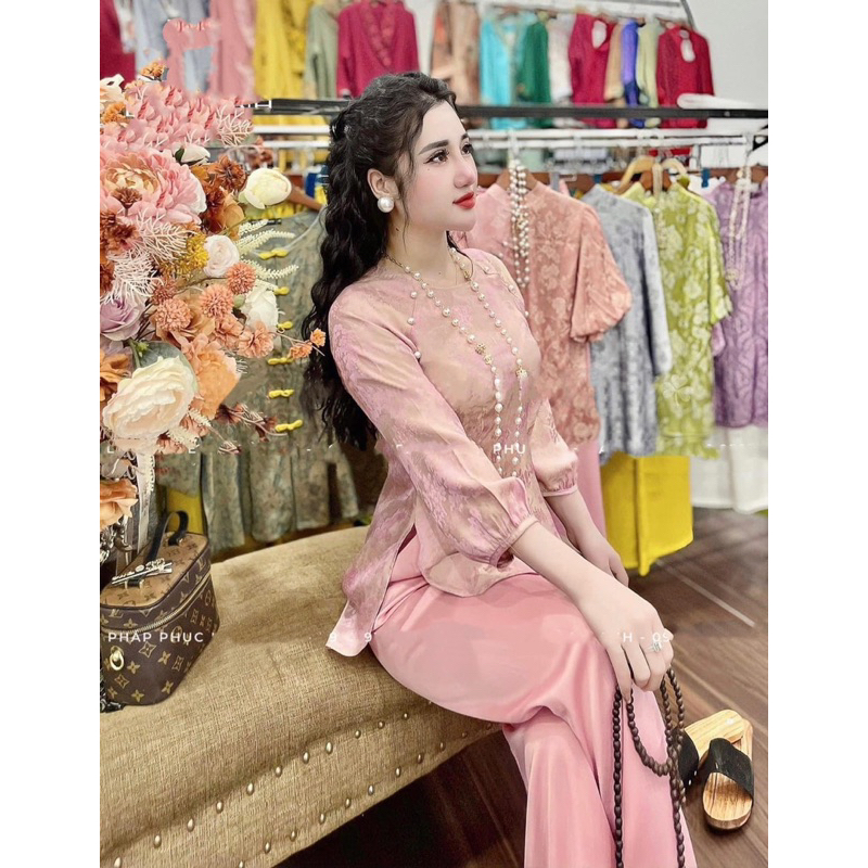 Set bộ lam đi chùa gấm siêu đẹp