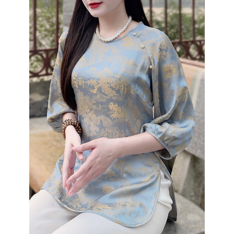 Set bộ lam đi chùa gấm siêu đẹp