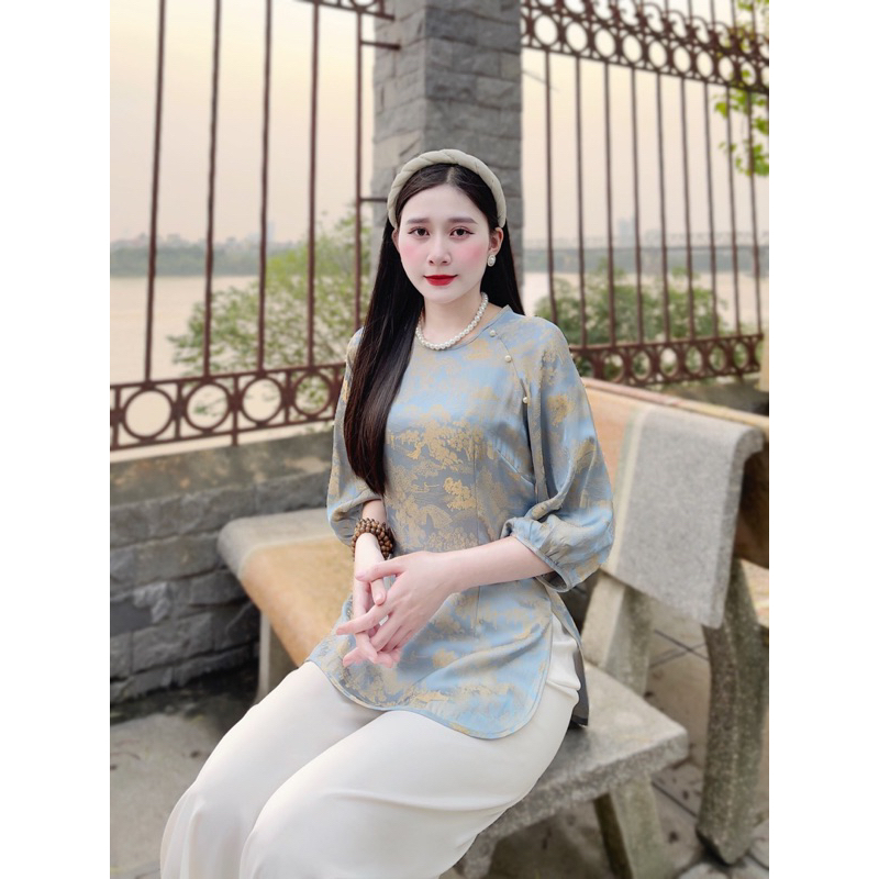 Set bộ lam đi chùa gấm siêu đẹp