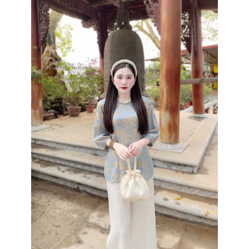 Set bộ lam đi chùa gấm siêu đẹp